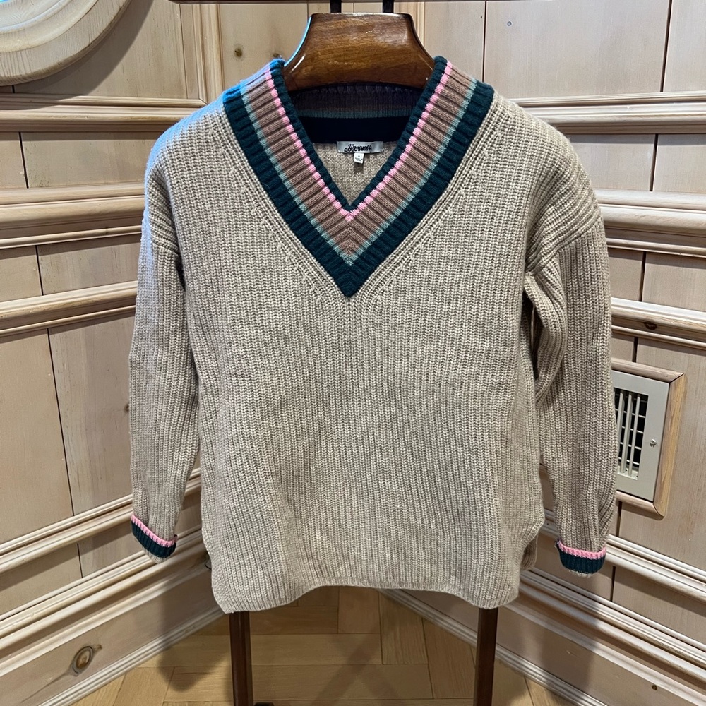Madewell V neck beige sweater